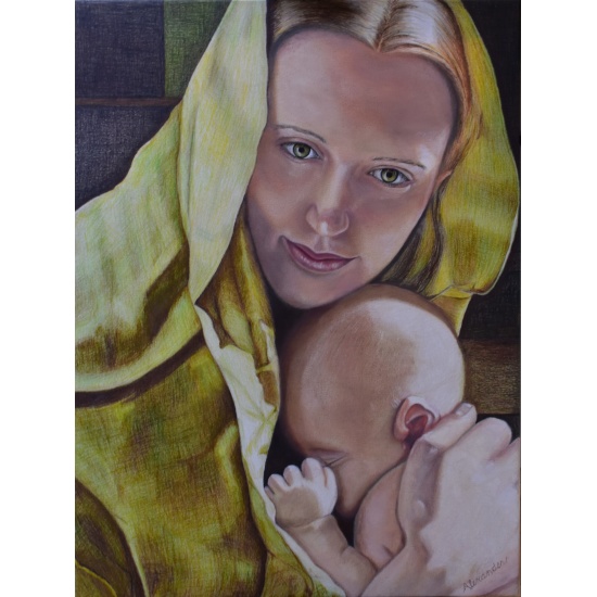 OIl-Painting-Green-Eyed-Madonna