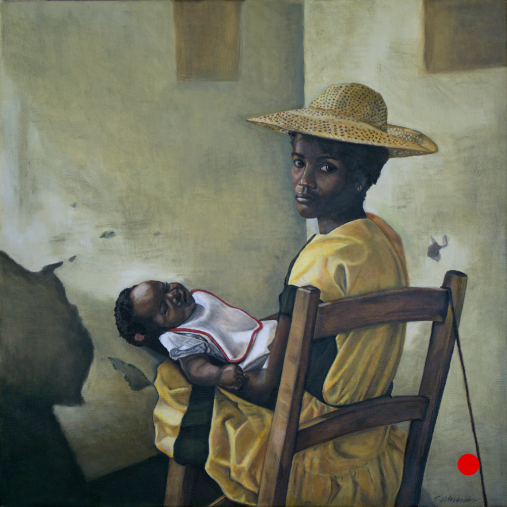 oil-painting-african-mother-in-a-yellow-dress-SOLD