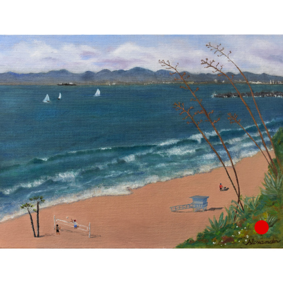 oil-painting-redondo-beach-esplanade-SOLD