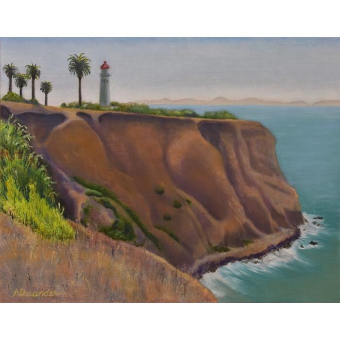 photo-of-oil-painting-Point-Vincente-Lighthouse