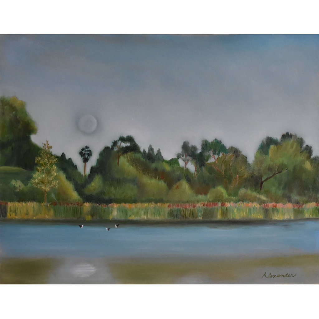 oil-painting-moon-rising-before-sunset-at-harbor-lake