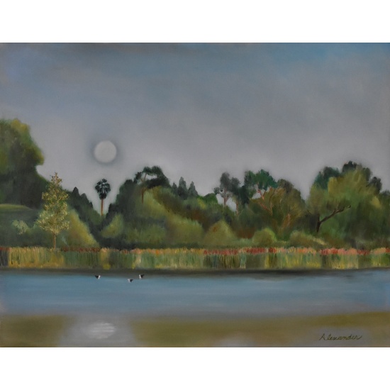 oil-painting-Moon-Rising-Before-Sunset