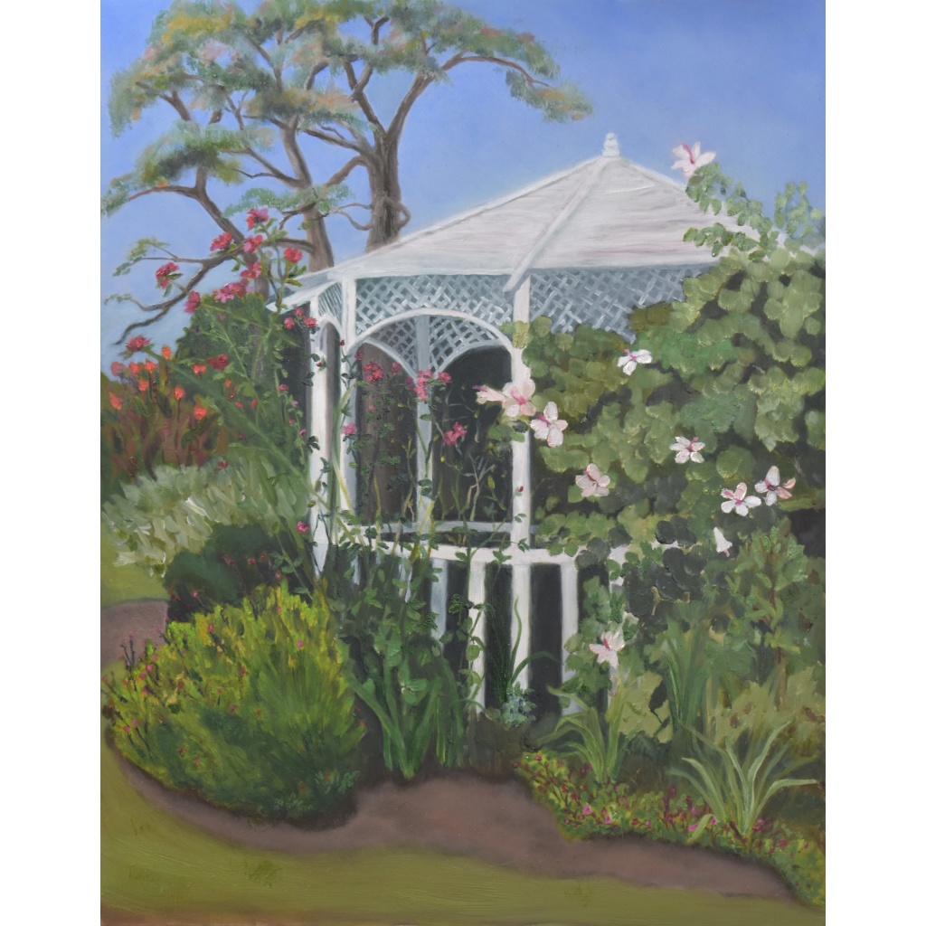 oil-painting-South-Coast-Botanical-Garden-Gazebo