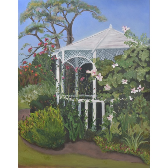 oil-painting-South-Coast-Botanical-Garden-Gazebo