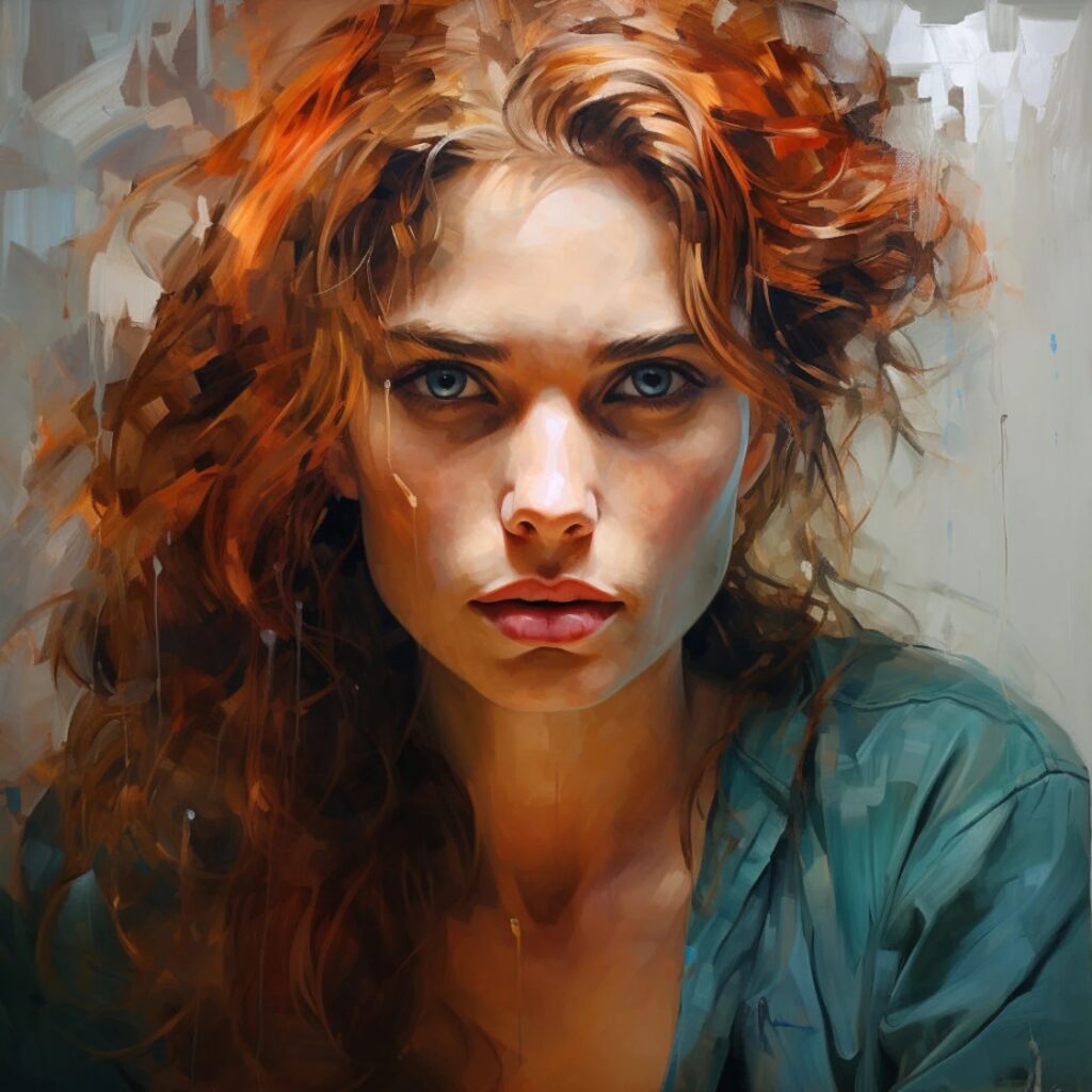 oil-painting-of-redhead-woman-with-abstract-background